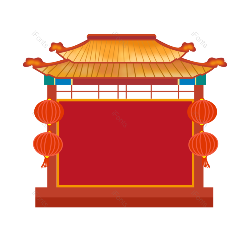 古典图片,灯笼元素,房子PNG,古风免抠素材